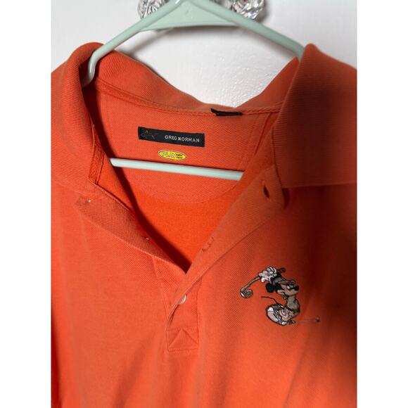 Greg Norman Orange Mickey Mouse Embroidered Golf Polo Shirt Men's Large - Picture 4 of 9